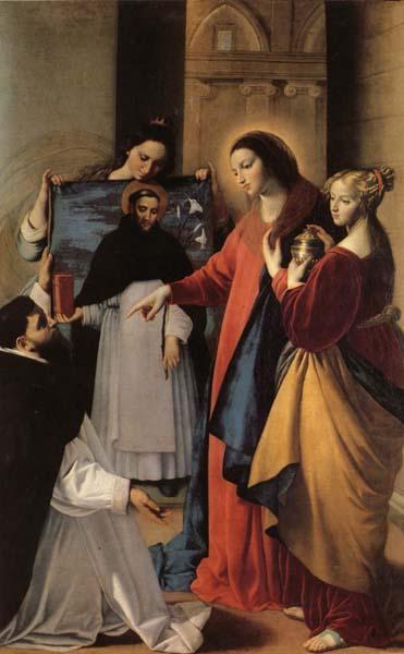 MAINO, Fray Juan Bautista The Virgin,with St.Mary Magdalen and St.Catherine,Appears to a Dominican Monk in Seriano Sweden oil painting art